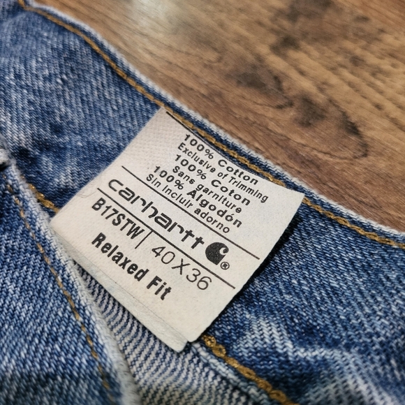 Carharrt Men's Relaxed Fit Straight Denim Workwear Jeans Size 40x36 - Picture 3 of 8